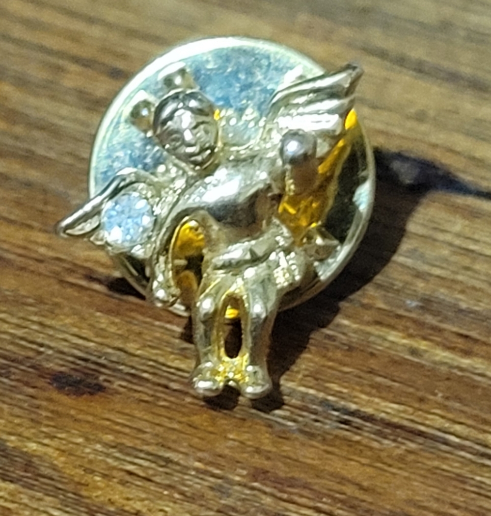 Elegant Gold-Tone Angel Pin